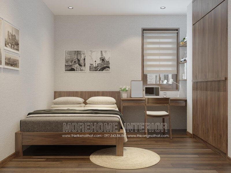 Giường ngủ chung cư gỗ tự nhiên Giường ngủ chung cư gỗ tự nhiên