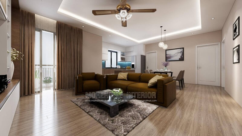 Bộ sofa thiết kế hiện đại với màu xanh mới mẻ ấn tượng Thiết kế phòng khách chung cư hiện đại