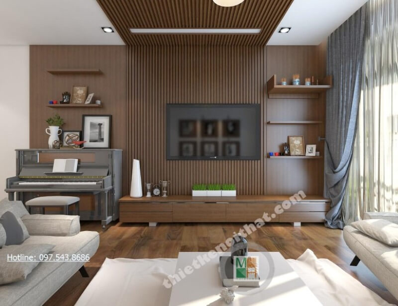 Thiết kế phòng khách chung cư trẻ trung, hiện đại và sang trọng Thiết kế phòng khách chung cư hiện đại