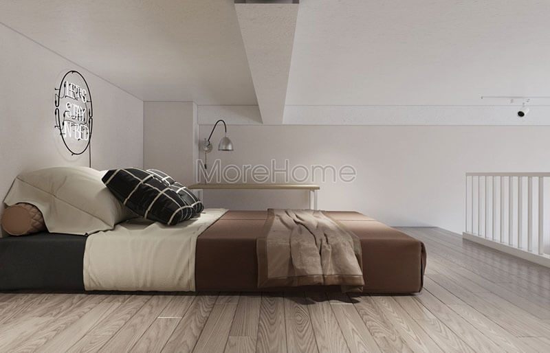 Thiết kế nội thất phòng ngủ trên gác lửng đơn giản mang sự độc đáo, nhẹ nhàng