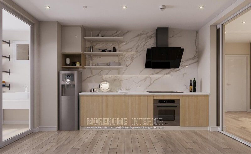 Thiết kế nội thất phòng bếp chung cư hiện đại khoa học